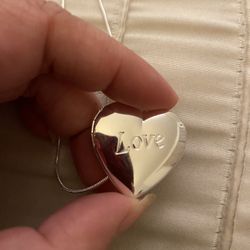 925 Sterling Silver Heart ❤️ Photo Frame Pendant Necklace 