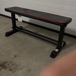 Red and Black Flat Bench Press Bench
