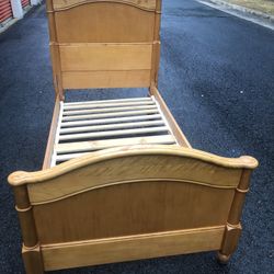 Real Wood Twin Size Bed ( No Mattres )