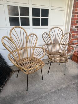 Rattan Chairs Pair