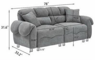 Cloud Velvet Sofa Cushion, Spacious and Comfortable 2-Seater Sofa, Modern Soft Velvet Sofa,