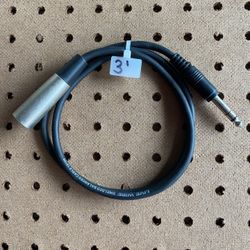 3 Feet Balanced Cable XLR male to 1/4” TRS male 