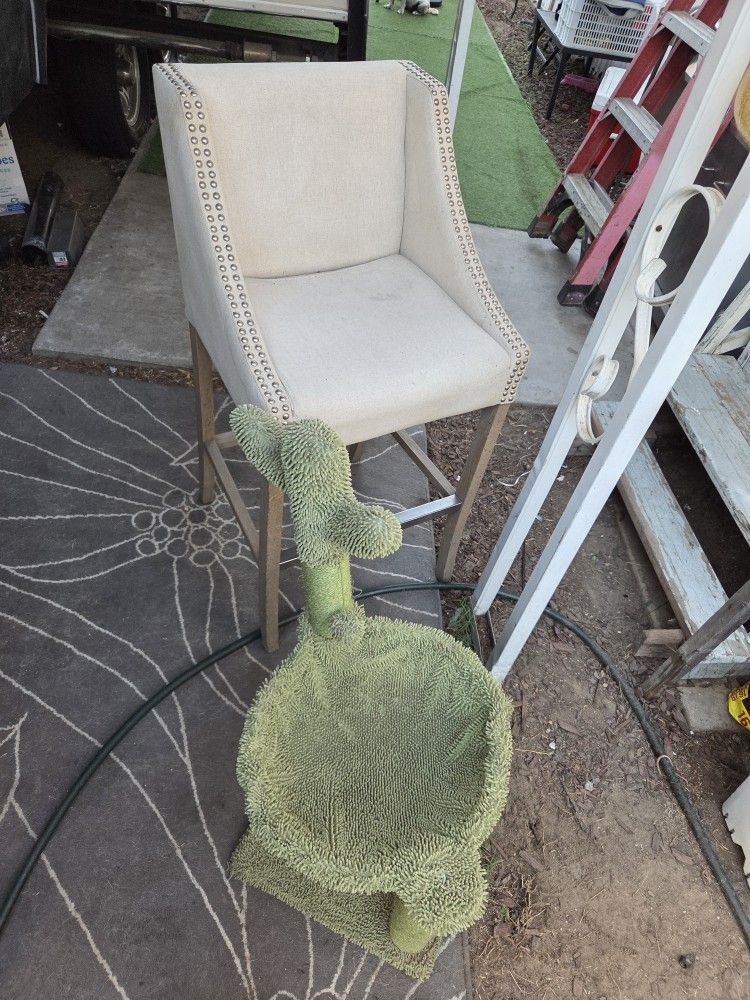 Bar Stool And Cat Sleeping And Playground