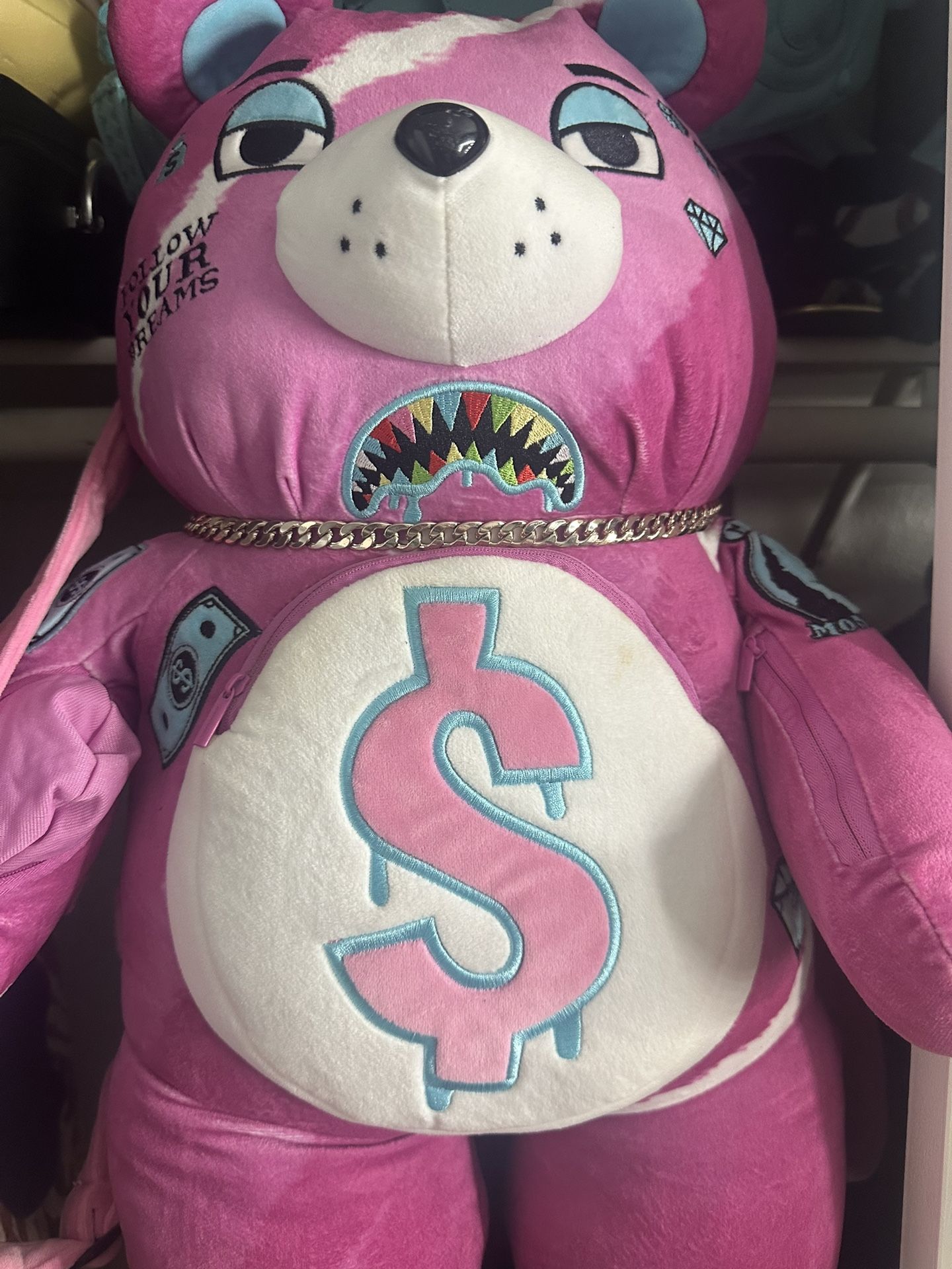 Sprayground Pink Moneybear Teddy Bear Backpack