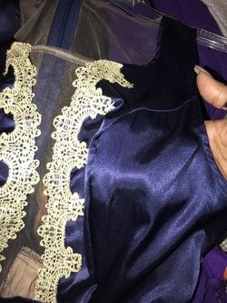 Blue and Tan elegant dress