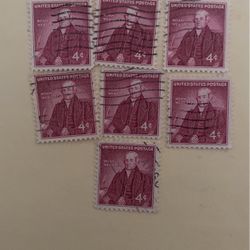 Noah Webster 4¢ rare *stamps x7