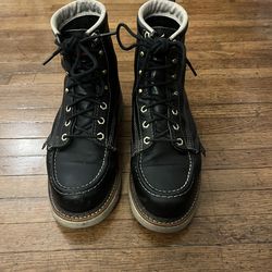 6” Thorogood Black Mock Toe Wedge Sole Size 8