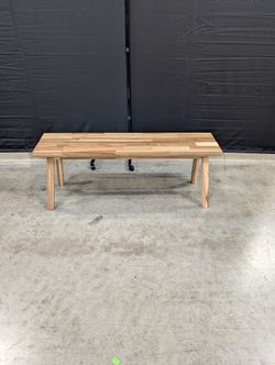Solid Hardwood Butcher Block Style Rectangular Table