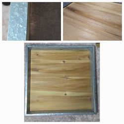 Wood Plaque With Galvanized Metal Frame For Crafters Crafting Rustic Wood Frame