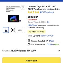 Lenovo Yoga Pro 9i Touchscreen 