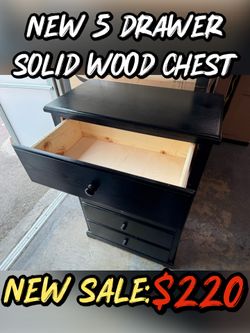 NEW 5 DRAWER SOLID WOOD CHEST