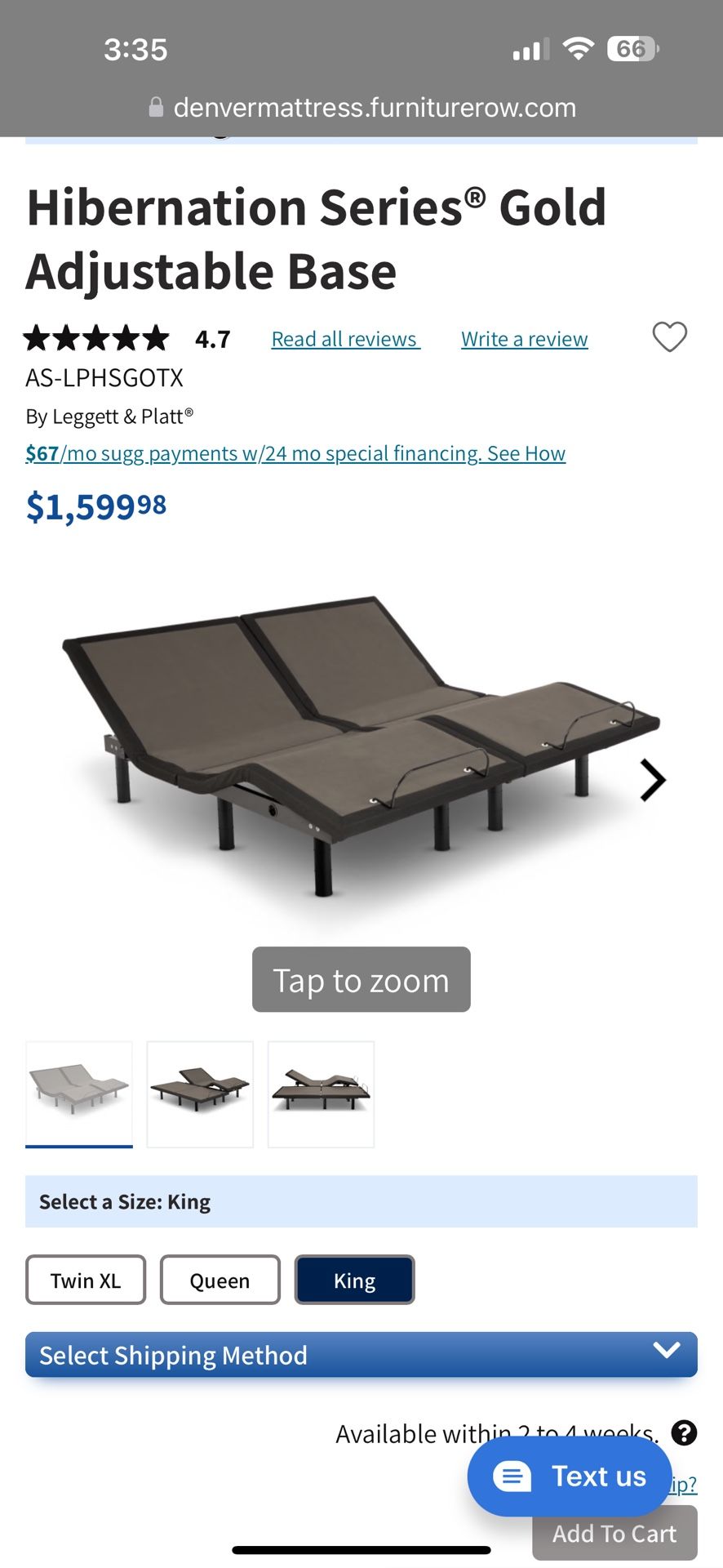 Split King adjustable Bed Frame
