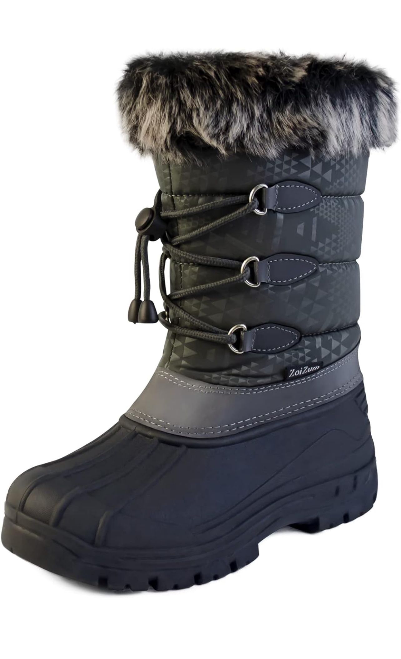 Women's Snow Boots Warm Faux Fur Lined Winter Mid-Calf Boots Waterproof Outdoor Cold Boots for Women