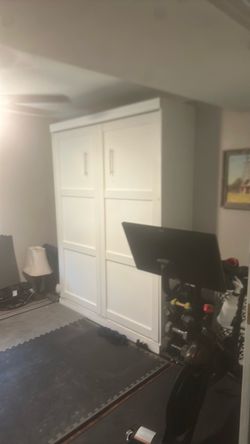 White Murphy Bed Cabinet