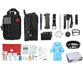 Survival Kit, Emergency Kit for Earthquake, Outdoor Adventure, Hiking, Hunting, Gifts for Men Women
