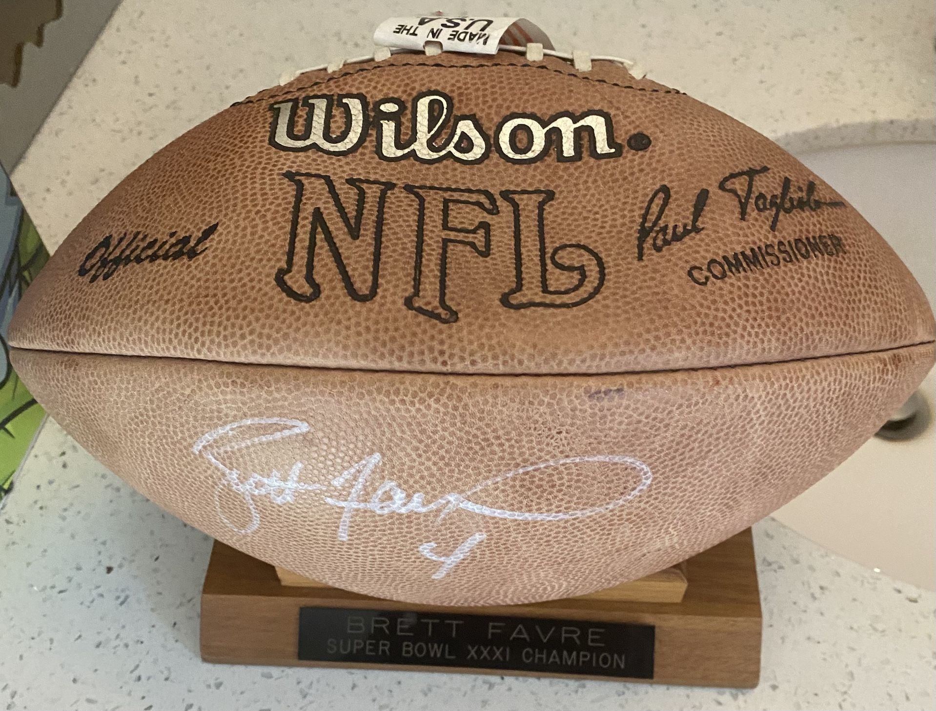 Signed Brett Favre Football