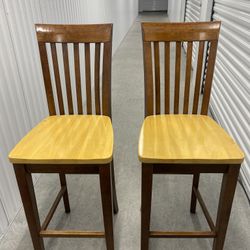 Elegant Two-Tone 29” High-Back Barstools – Set of 2