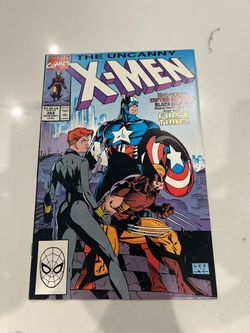X-Men #268 -J. Lee Cover- Wolverine/Captain America/Black Widow (1990)-Beautiful 7.0 🔥 Classic!