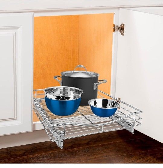  Pull Out Cabinet Organizer, 17"W x 21"D - Slide Out Drawers for Kitchen Cabinets - Sliding Pantry Shelves - Roll Out Shelf Storage for Pots, Pans 