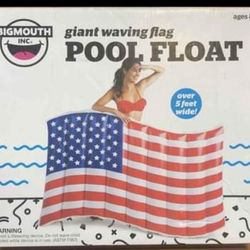 BigMouth Inc Giant Waving American Flag Pool Float 5' Wide Funny Inflatable Toy