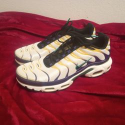 Nike Air Max Plus Purple White With Yellow Men Size 13