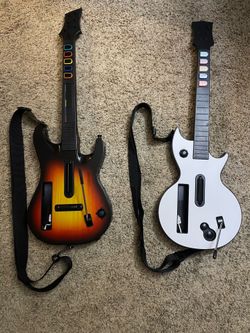 Nintendo Wii Red Octane Sunburst Guitar Hero World Tour and Generic Controller  W/ Strap