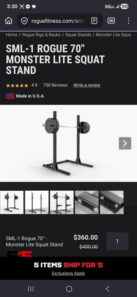 Rogue Fitness SML-1 Monster Lite Squat Stand