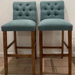 2 TUFTED UPHOLSTERED BAR STOOLS