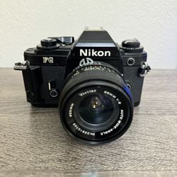Nikon FG 35mm SLR Film Camera With Vivitar Lens 