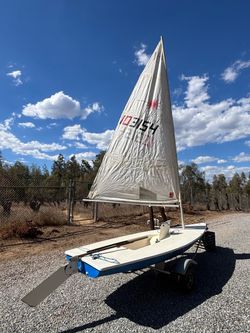 Laser Sailboat with galvanized trailer