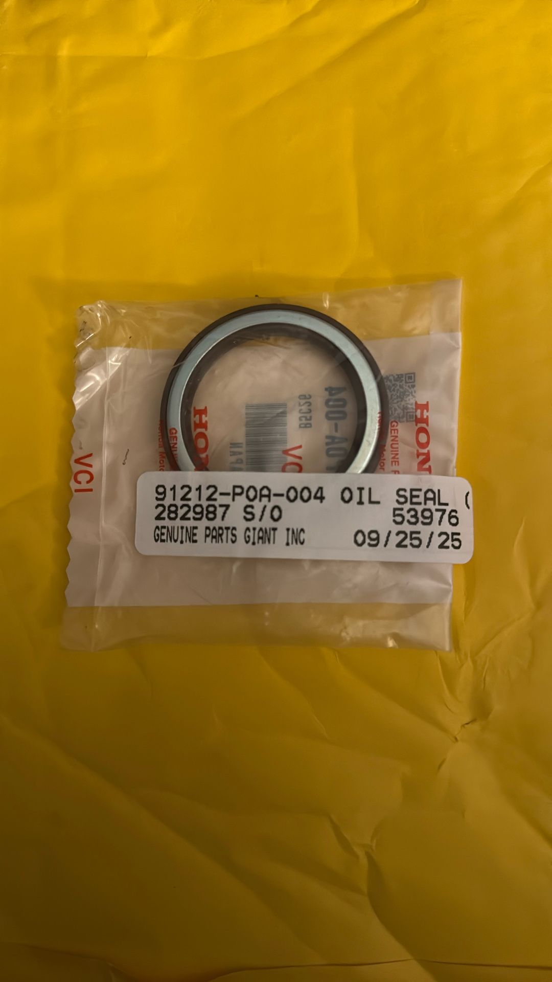 OEM Honda - Front Crankshaft Oil Seal - Part# 91212-P0A-004