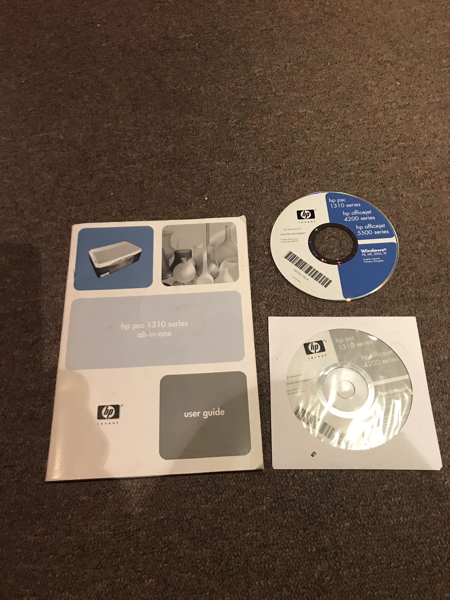 HP PSC 1310 series user guide with two discs