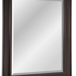 Head west Expresso Dark Brown Framed Beveled Wall Vanity Mirror 
