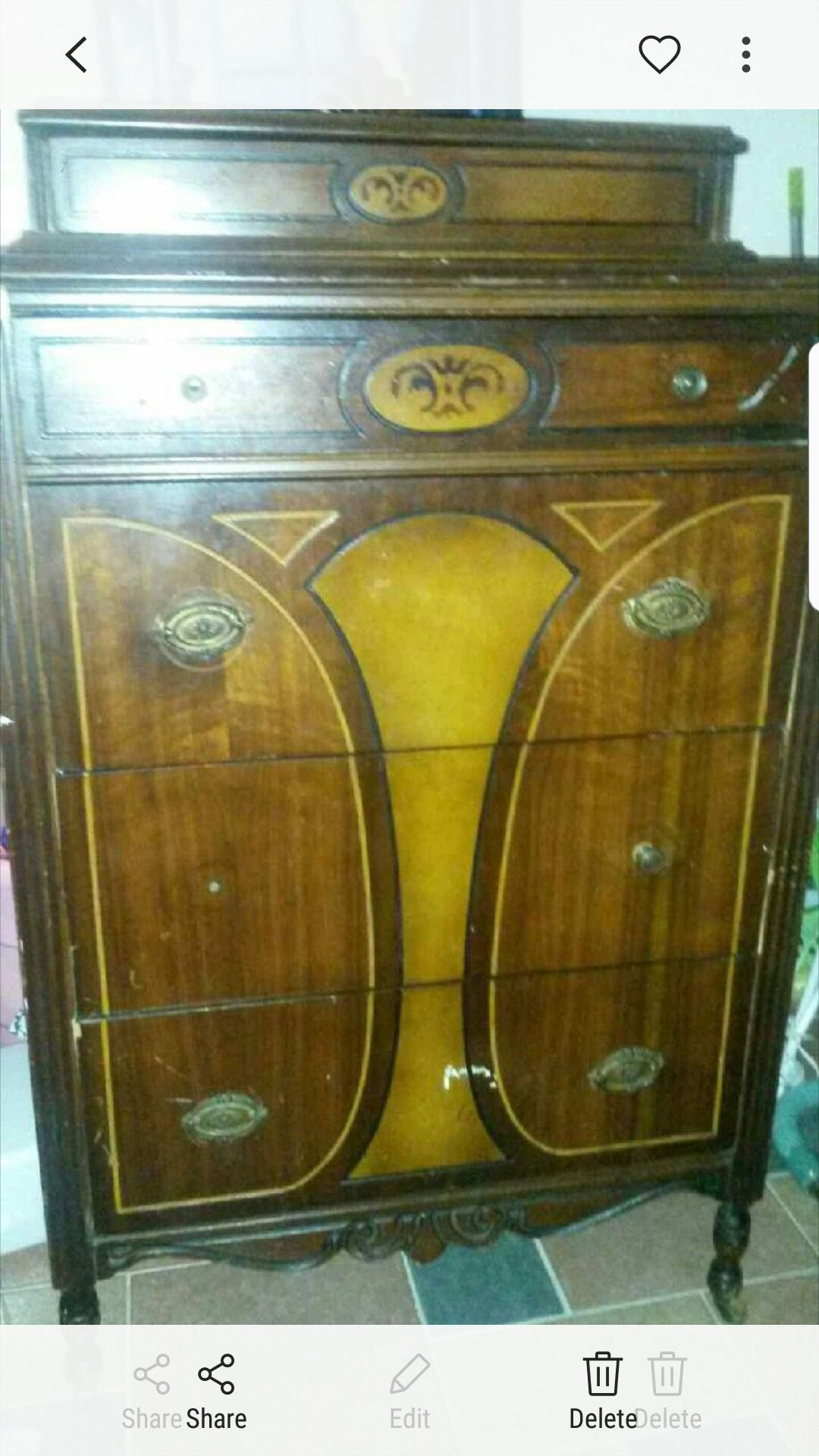 Beautiful solid cherry wood antique chest