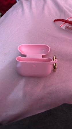 Pink Silicone AirPods Case with Keyring
