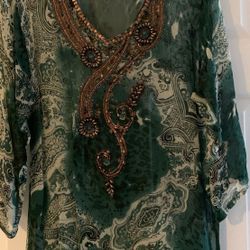 Embroidered chiffon top