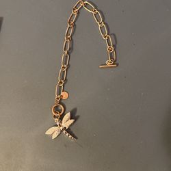 Beautiful Gold And Silver Dragon Fly Bracelet 