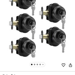 Haidms Keyed Entry Black Door Knob Interior, Exterior Locking Door Knobs, Matte Black Exterior Doorknobs with Lock and Key, 5 Pack