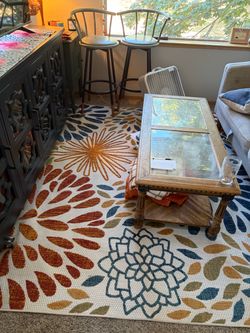 Large floral area rug