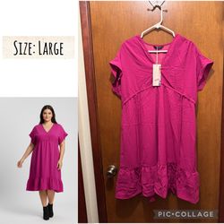 Fuchsia Midi Dress