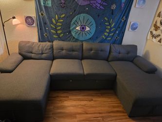 Gray Fabric Sectional Sofa with Chaise