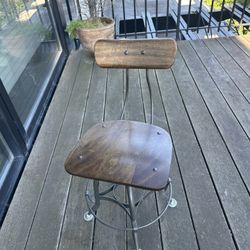 RH Baby & Child Mini Vintage Toledo Stool – Industrial Steel & Wood 