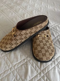 Gucci GG Canvas Horsebit Mules SIZE 42