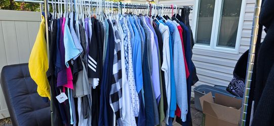 DOUBLE RACK MENS CLOTHING OVER 100 PCS please read description
