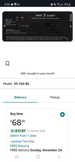 RV Propane/Carbon Monoxide Alarm