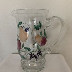 Beautiful Handblown Princess House Orchard Medley Glassware Pitcher 