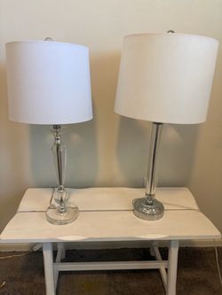 2 Crystal and Chrome Table Lamps