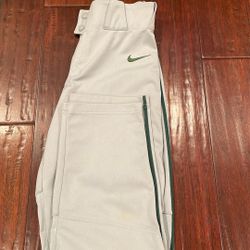 Slightly Used In Good Condition Youth/teen XL Nike Vapor Gray With Green Side Piping Baseball Pants