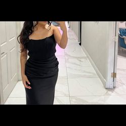 Black Satin Corset Dress Size 4