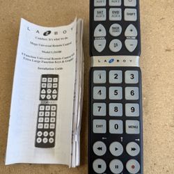 Lazboy LZ6100 8-Function BIG Universal Remote Control Pre-Programmed TV Sat DVD
